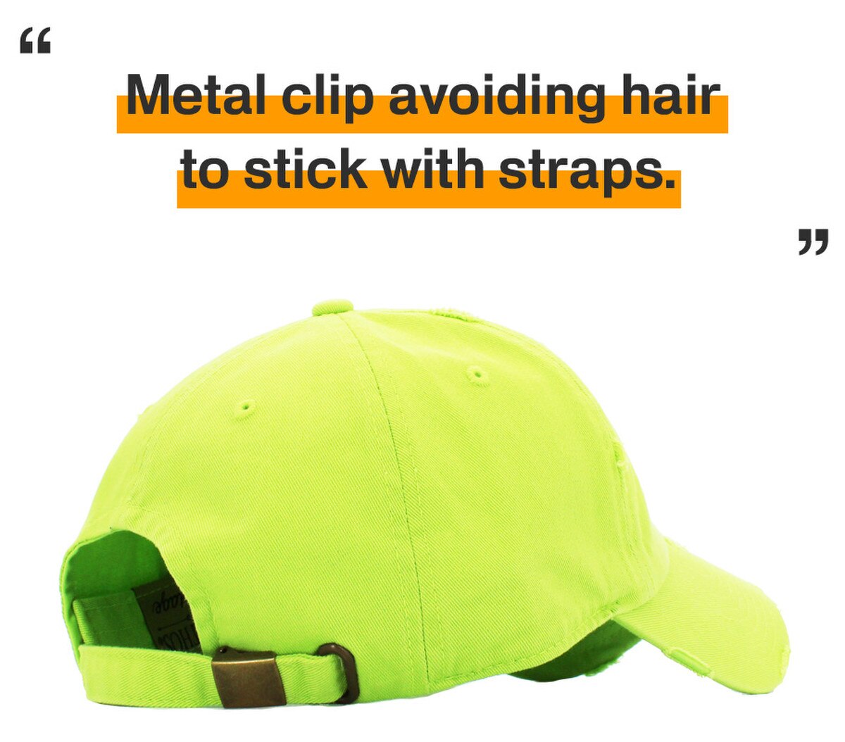 Lime Distressed Vintage Baseball Cap Back Side View